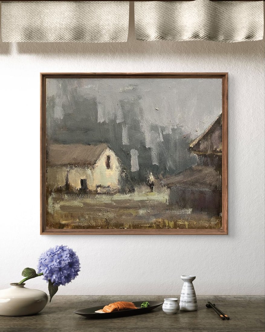 Oil painting Abandoned village Volodymyr Pashchenko - 2