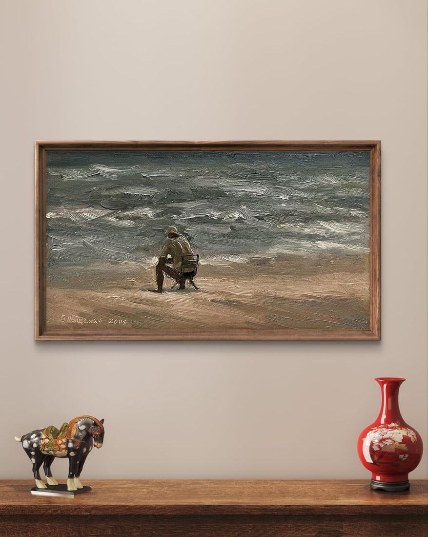 Oil painting Alone on the beach Volodymyr Pashchenko - 2