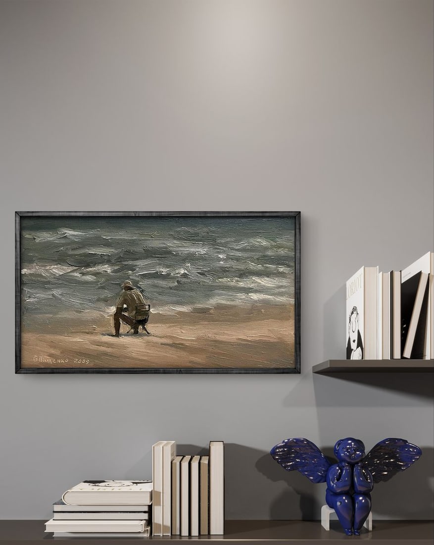 Oil painting Alone on the beach Volodymyr Pashchenko - 3