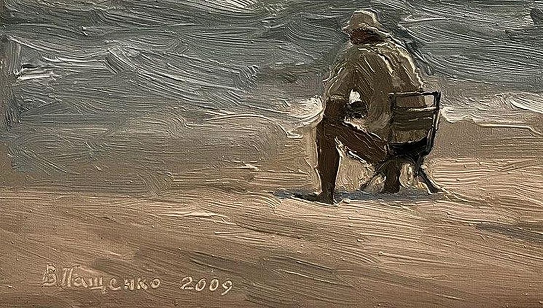 Oil painting Alone on the beach Volodymyr Pashchenko - 6