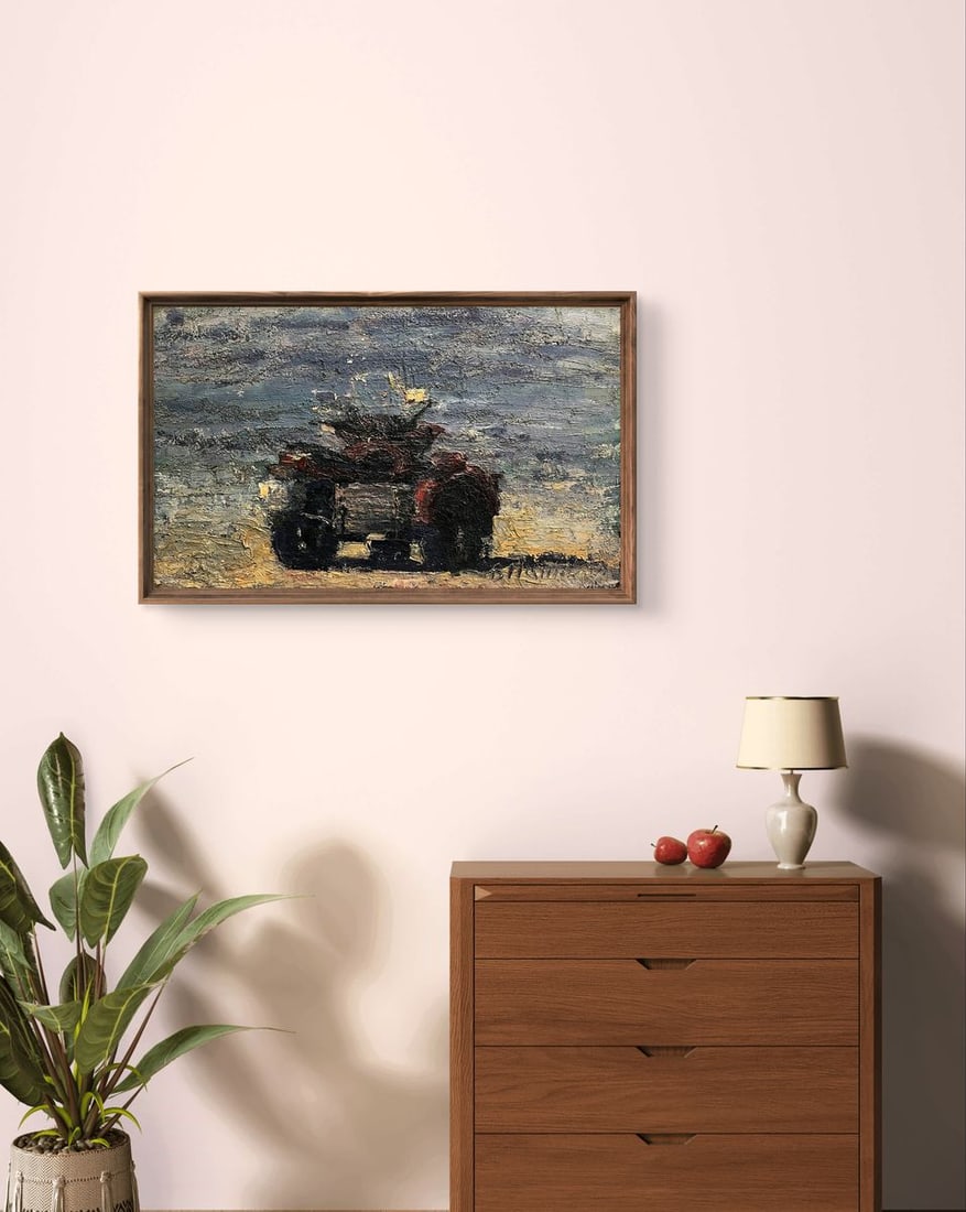 Oil painting Motorcycle on the beach Volodymyr Pashchenko - 2