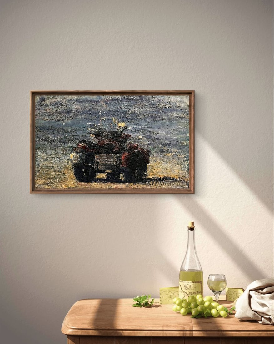 Oil painting Motorcycle on the beach Volodymyr Pashchenko - 3