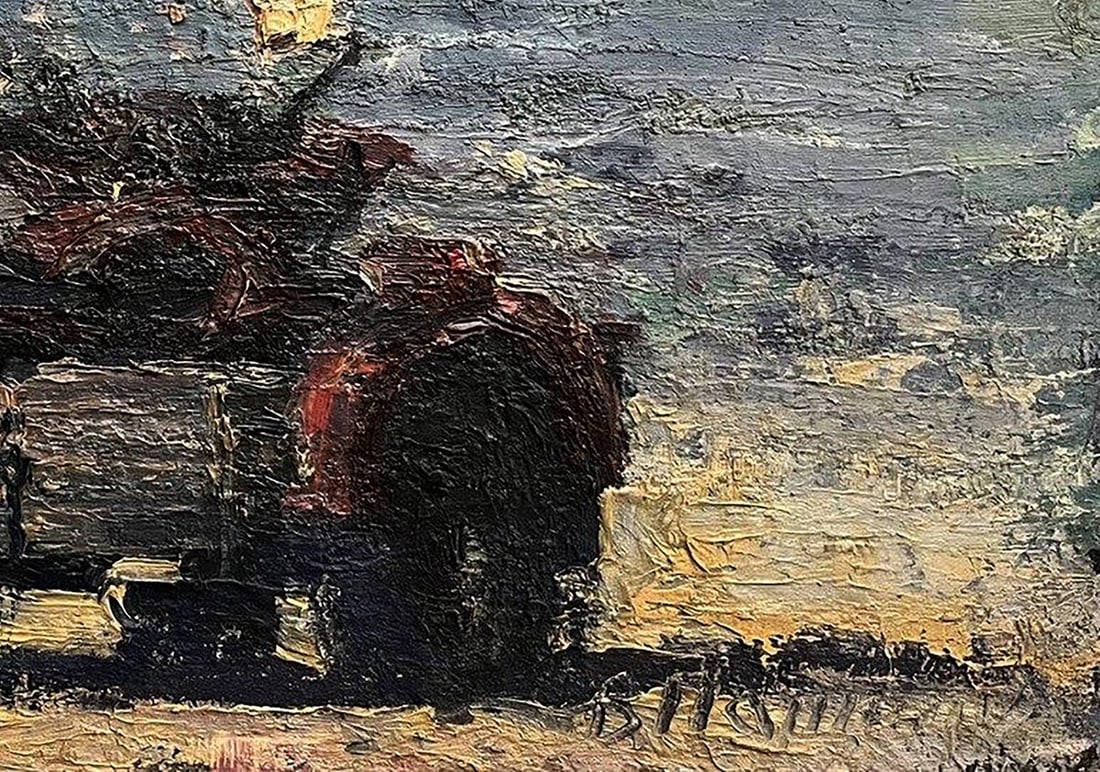 Oil painting Motorcycle on the beach Volodymyr Pashchenko - 7