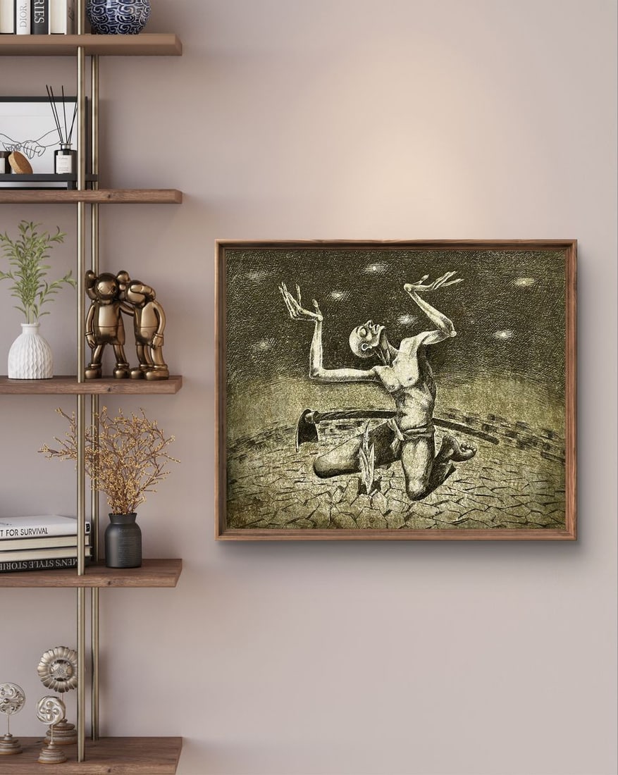 Etching painting Supplication Oleksandr Zhmailo - 4