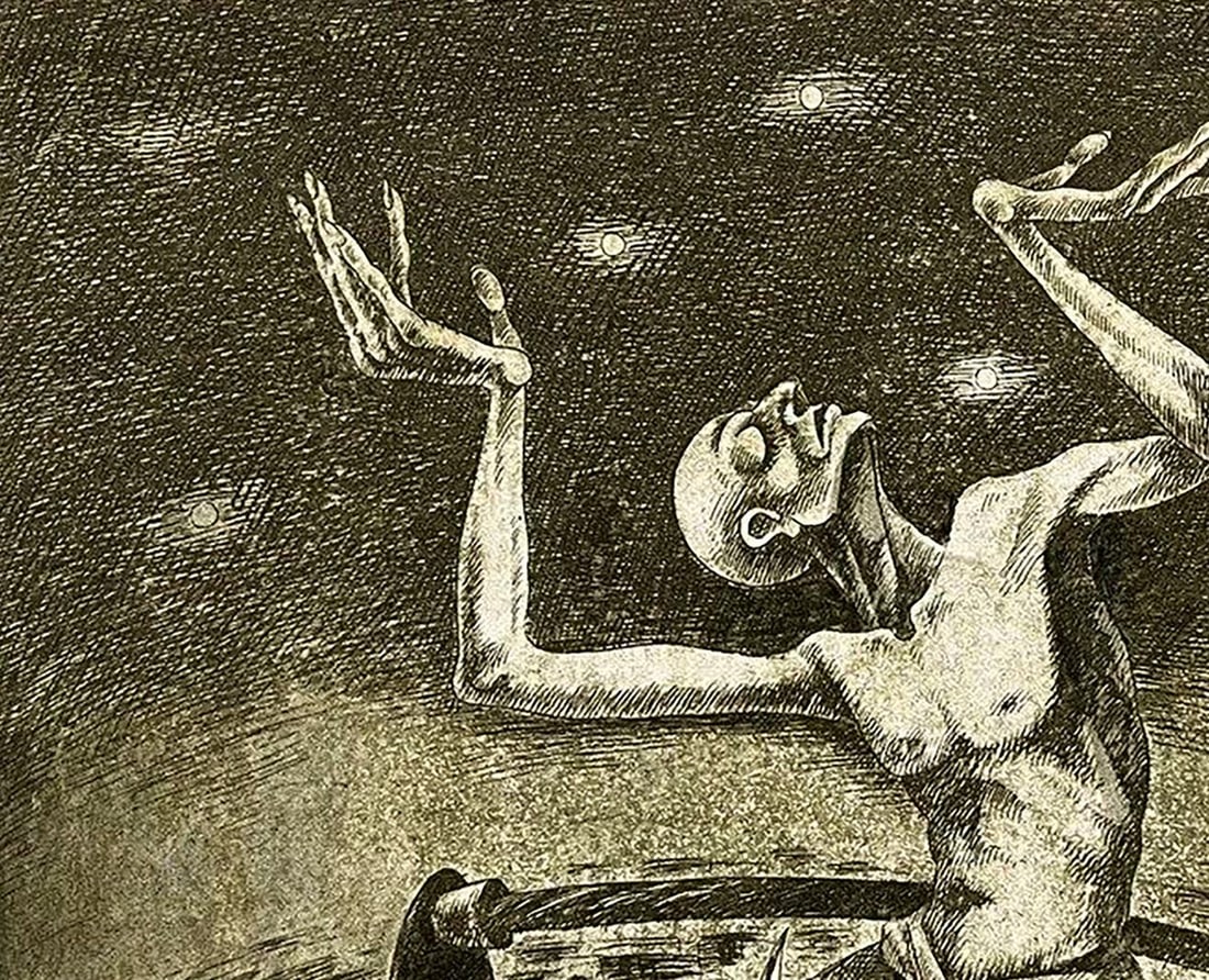 Etching painting Supplication Oleksandr Zhmailo - 5