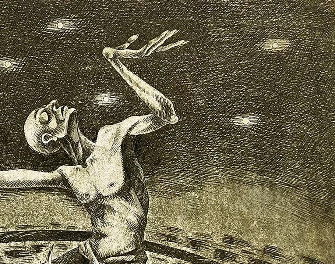 Etching painting Supplication Oleksandr Zhmailo - 6