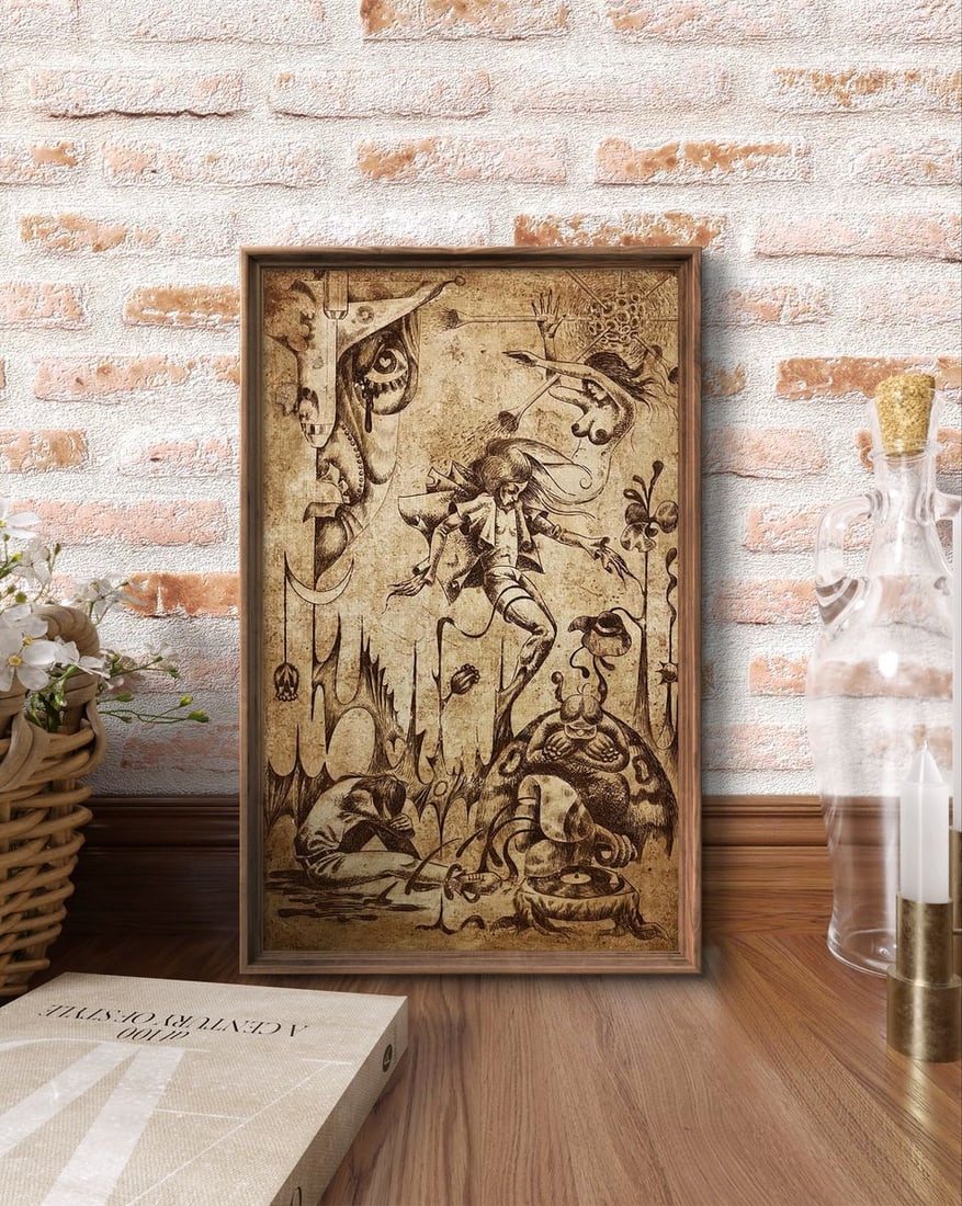 Etching painting Falling into the sky Oleksandr Zhmailo - 3