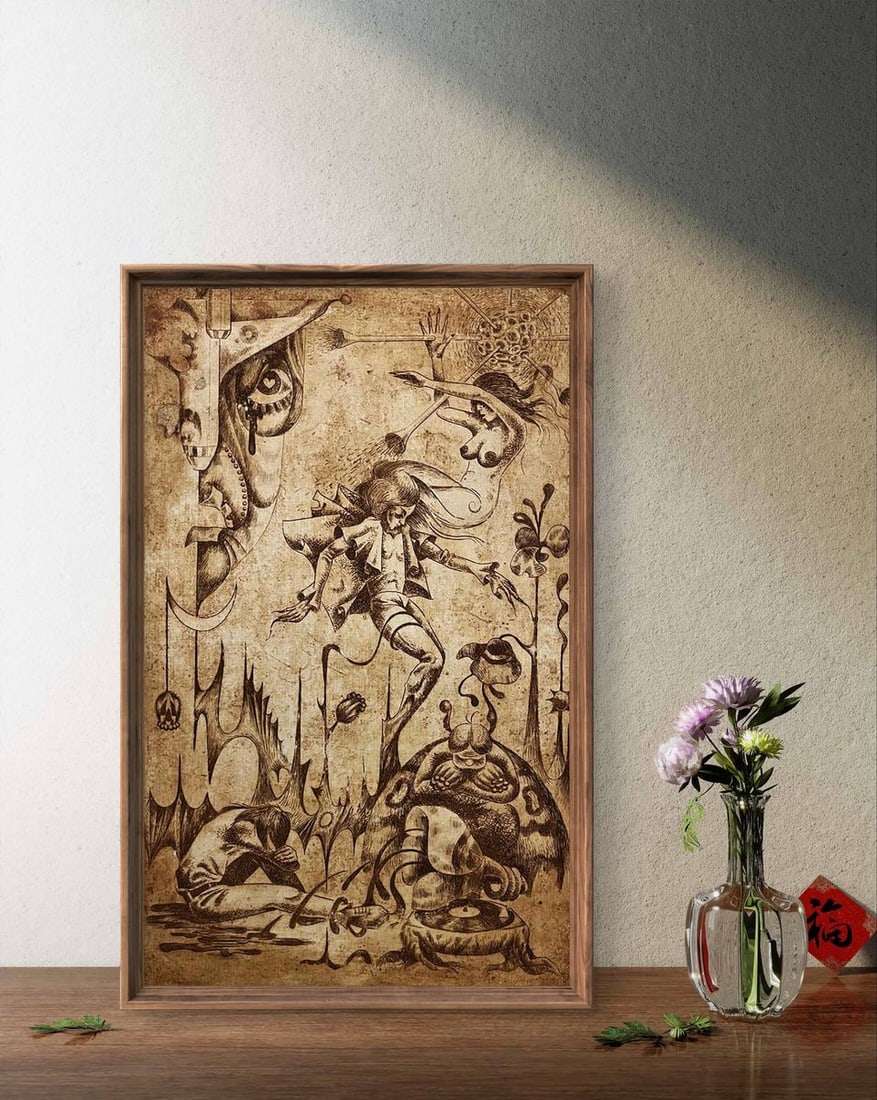 Etching painting Falling into the sky Oleksandr Zhmailo - 4