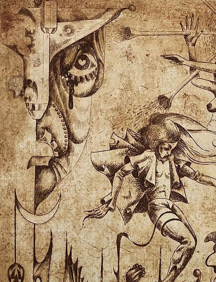 Etching painting Falling into the sky Oleksandr Zhmailo - 5