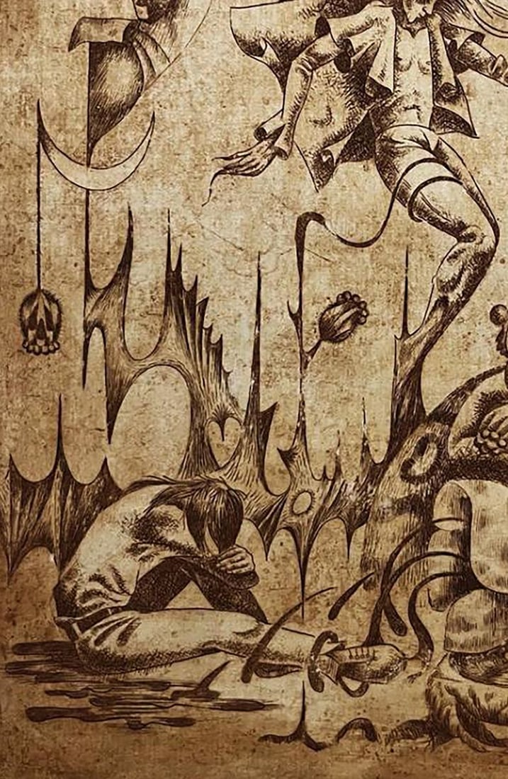 Etching painting Falling into the sky Oleksandr Zhmailo - 7