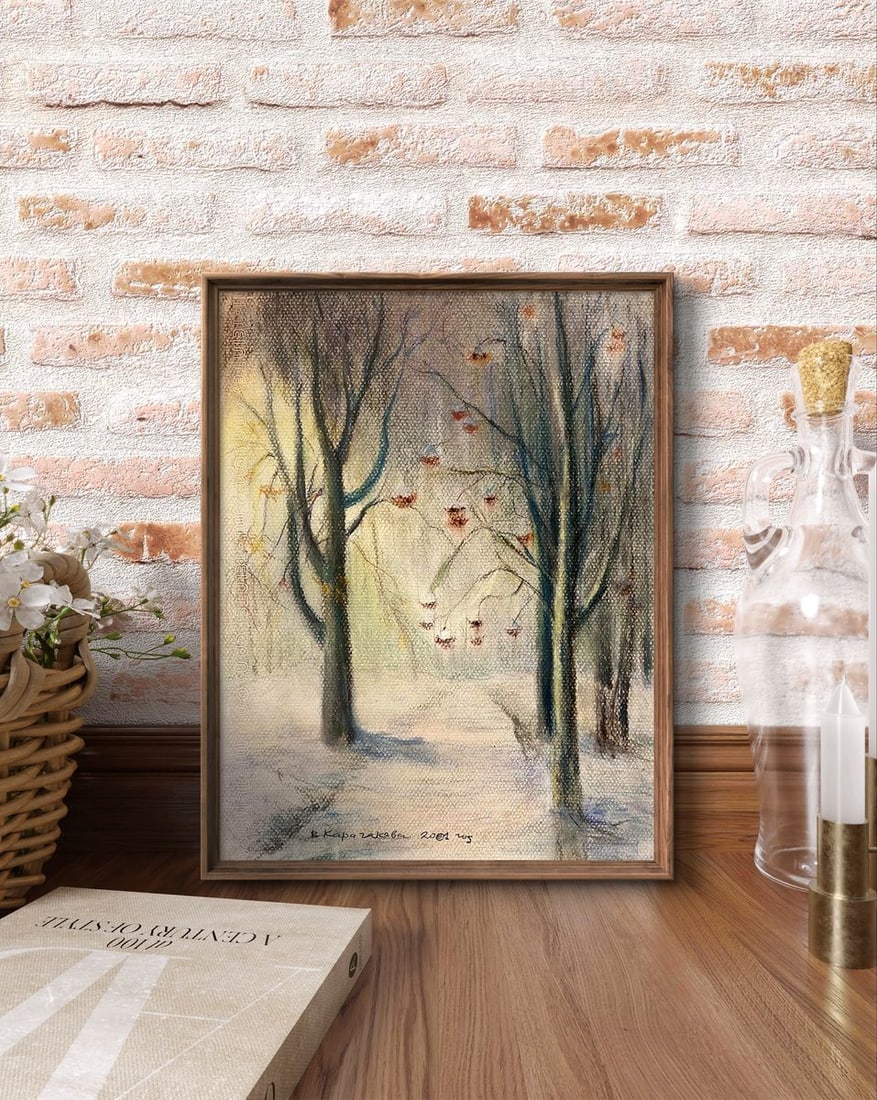 Pastel painting Rowan is red Vira Karachakova - 2