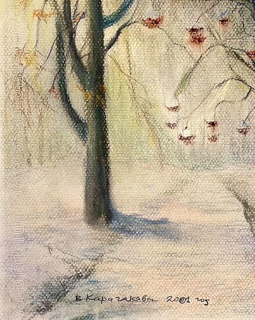 Pastel painting Rowan is red Vira Karachakova - 6