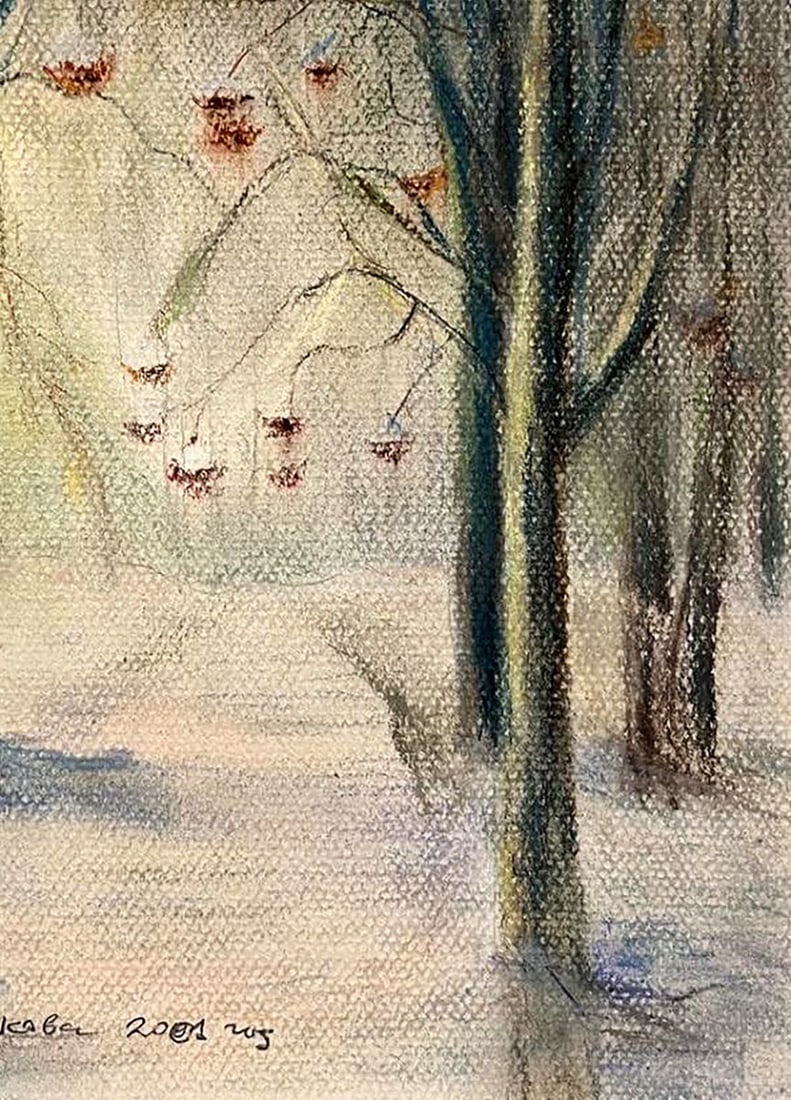Pastel painting Rowan is red Vira Karachakova - 7