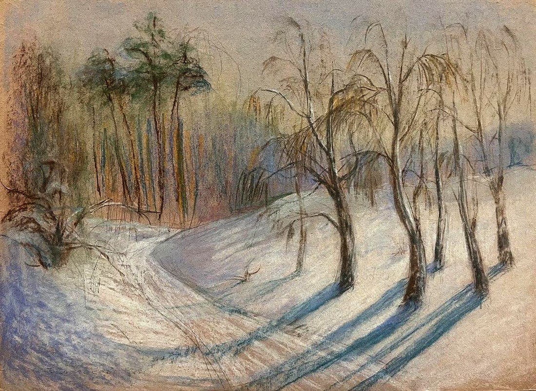 Pastel painting Large snowdrifts Vira Karachakova (1 of 7)