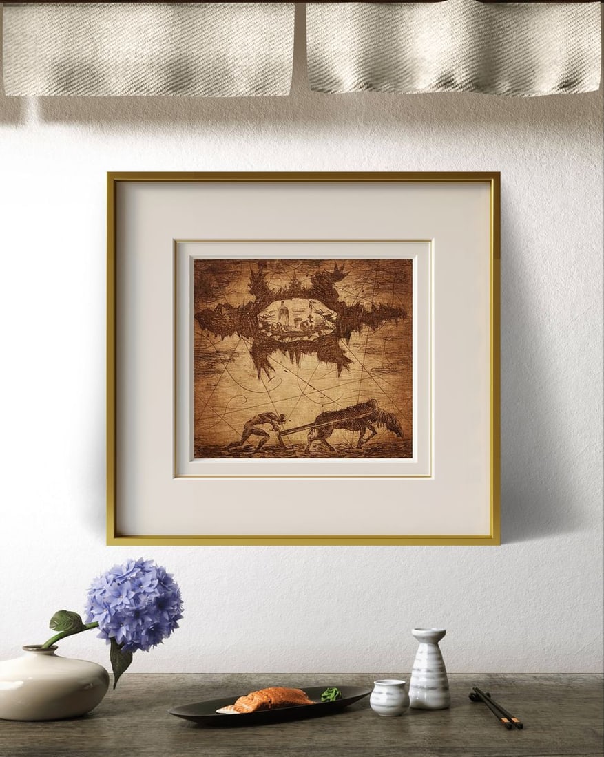 Etching painting Works for a living Oleksandr Zhmailo - 3