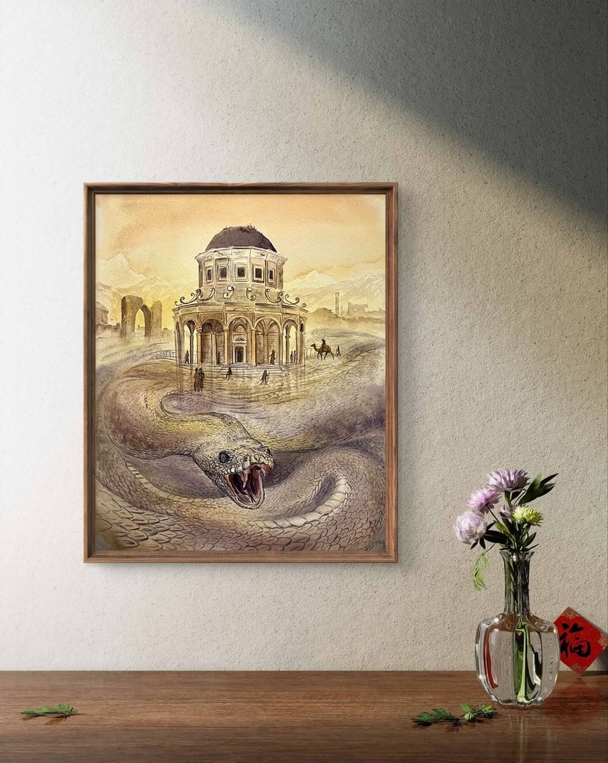 Watercolor painting The gate of paradise Dmytro Startsev - 2