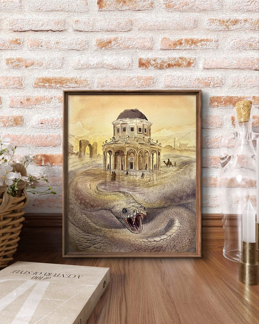 Watercolor painting The gate of paradise Dmytro Startsev - 3