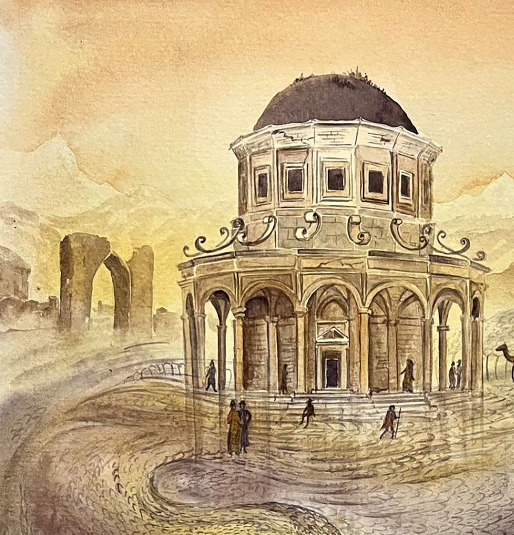 Watercolor painting The gate of paradise Dmytro Startsev - 4