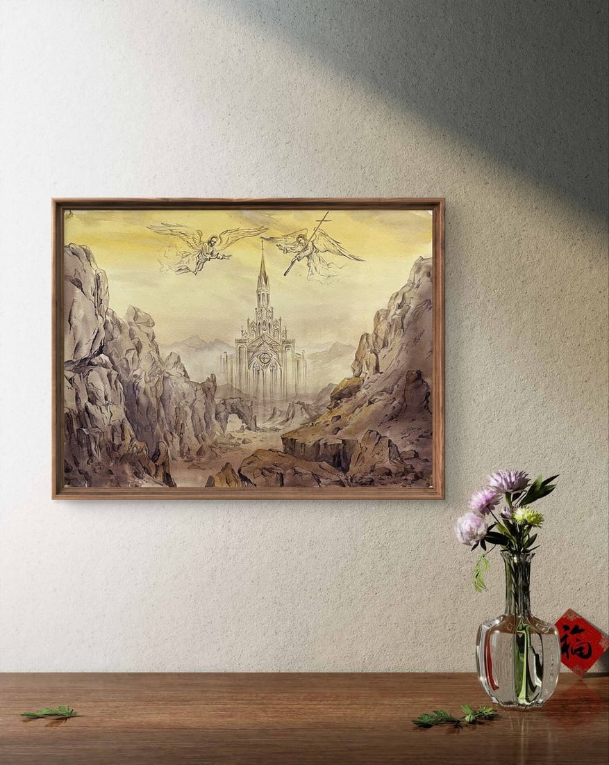 Watercolor painting Ghost of the Gothic Dmytro Startsev - 2