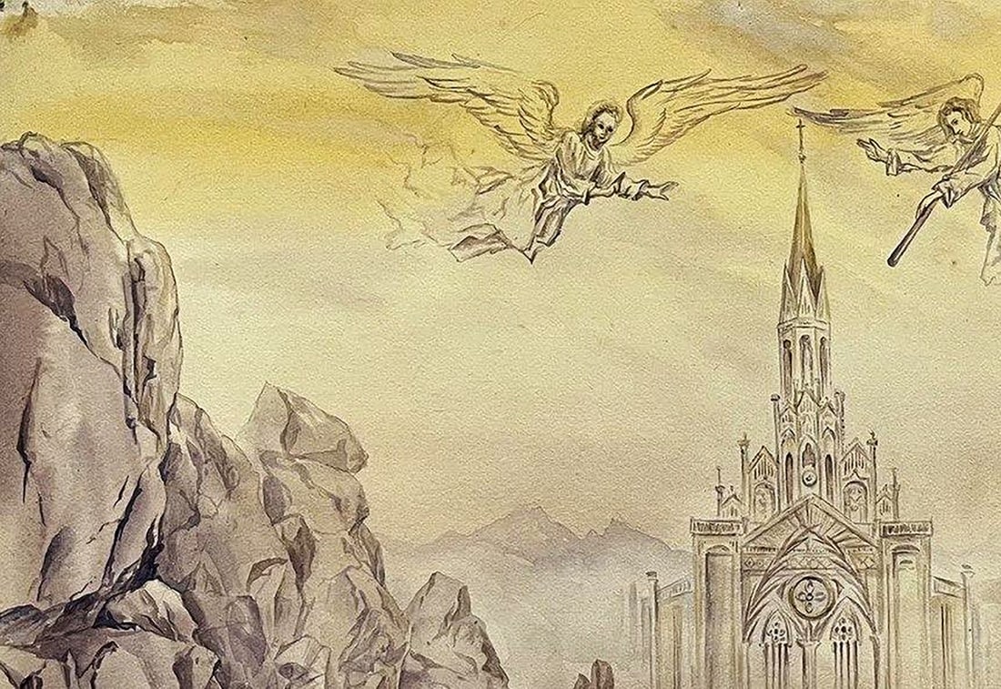 Watercolor painting Ghost of the Gothic Dmytro Startsev - 4