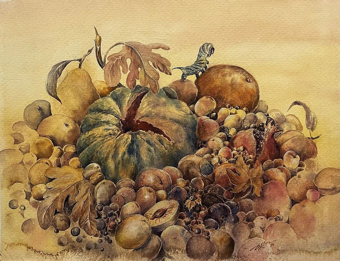Watercolor painting Still life with pests Dmytro Startsev (1 of 7)