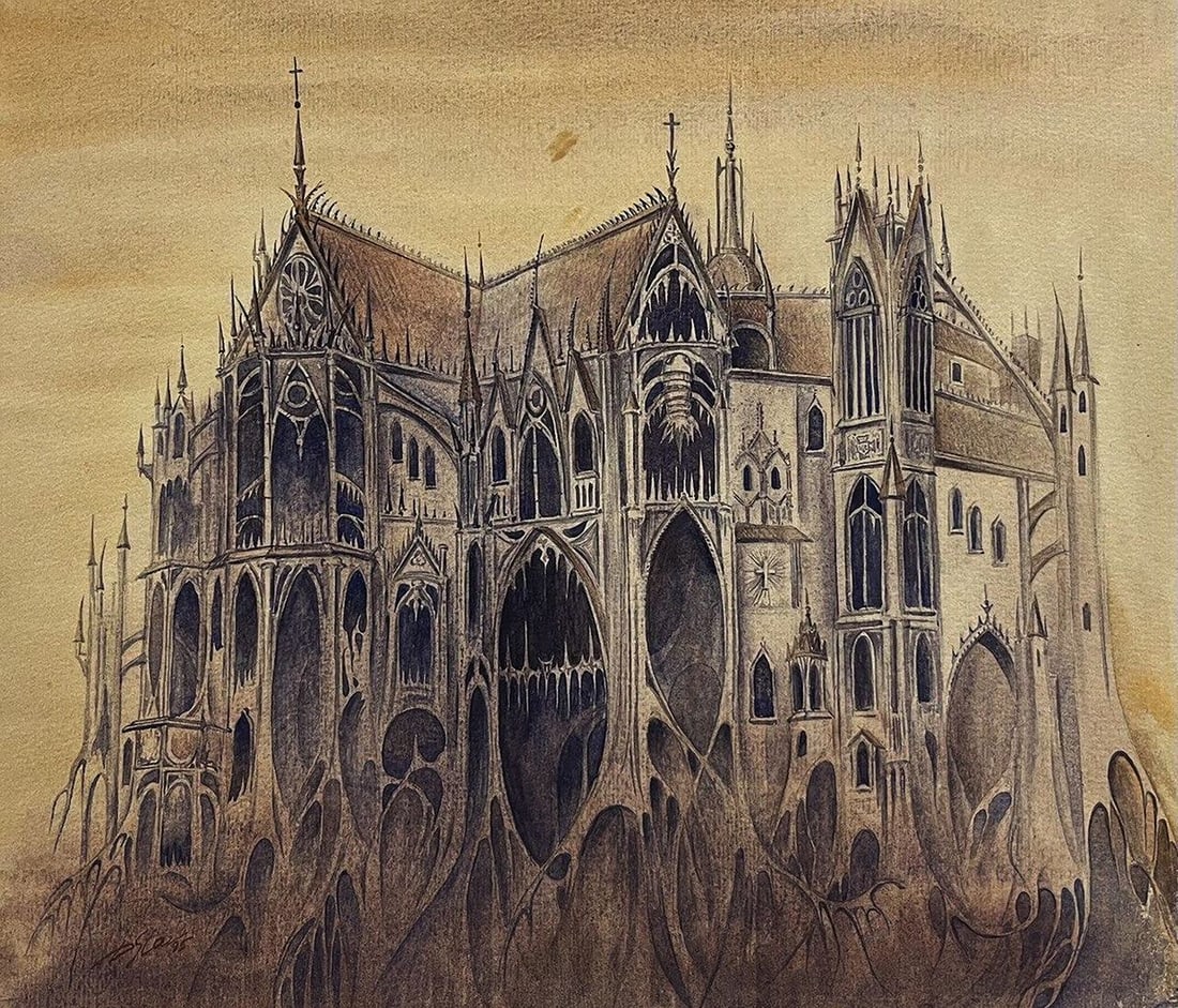 Watercolor painting Inquisition Dmytro Startsev (1 of 7)