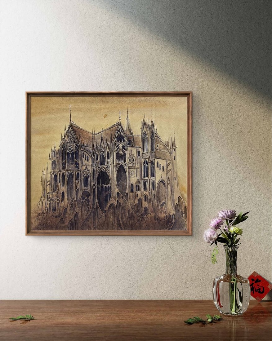 Watercolor painting Inquisition Dmytro Startsev - 2