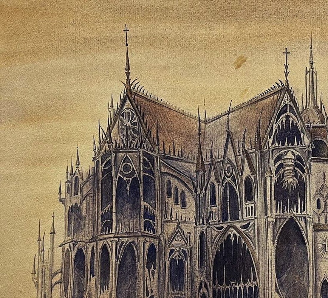 Watercolor painting Inquisition Dmytro Startsev - 4