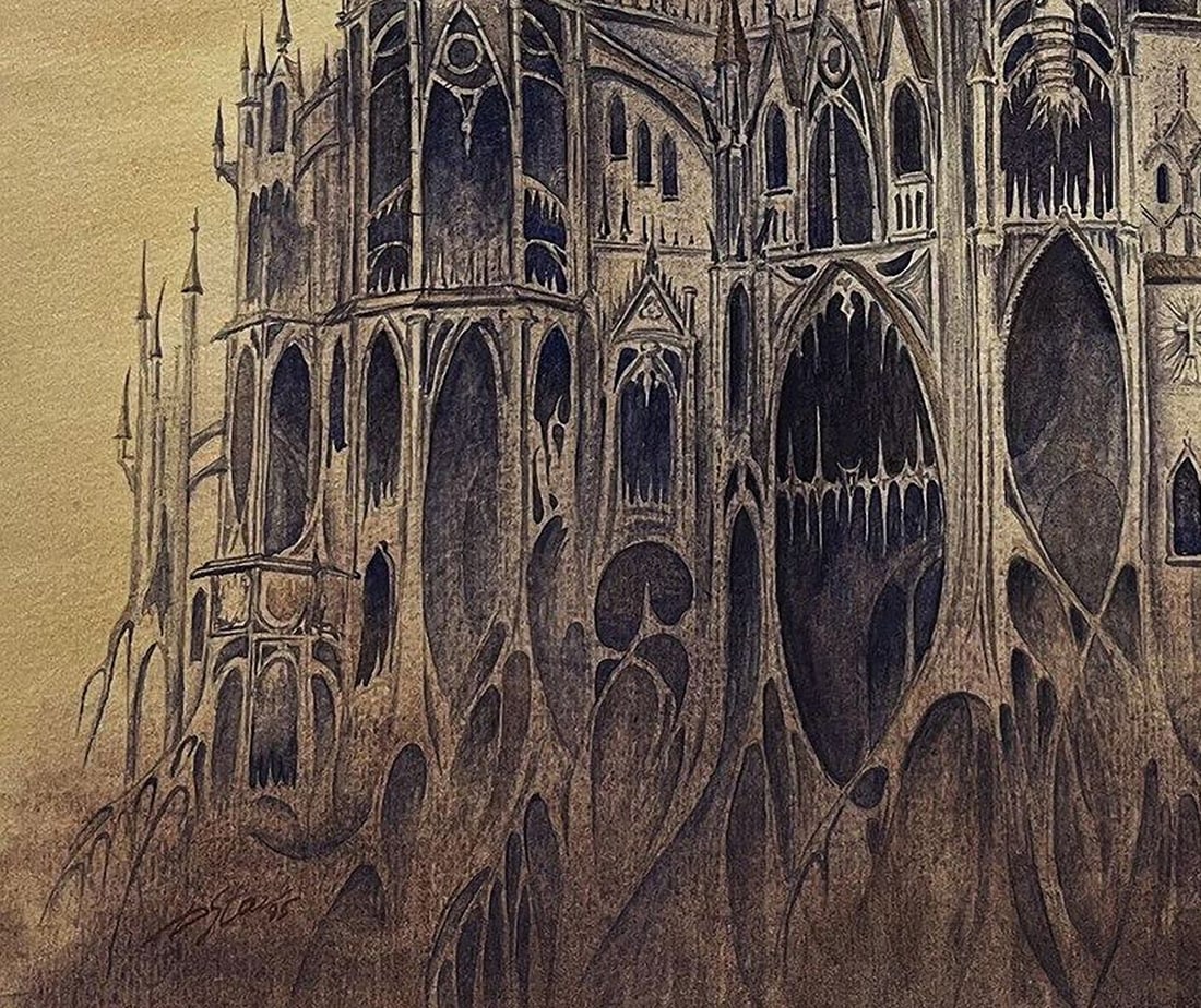 Watercolor painting Inquisition Dmytro Startsev - 5