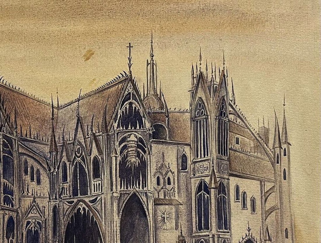 Watercolor painting Inquisition Dmytro Startsev - 6