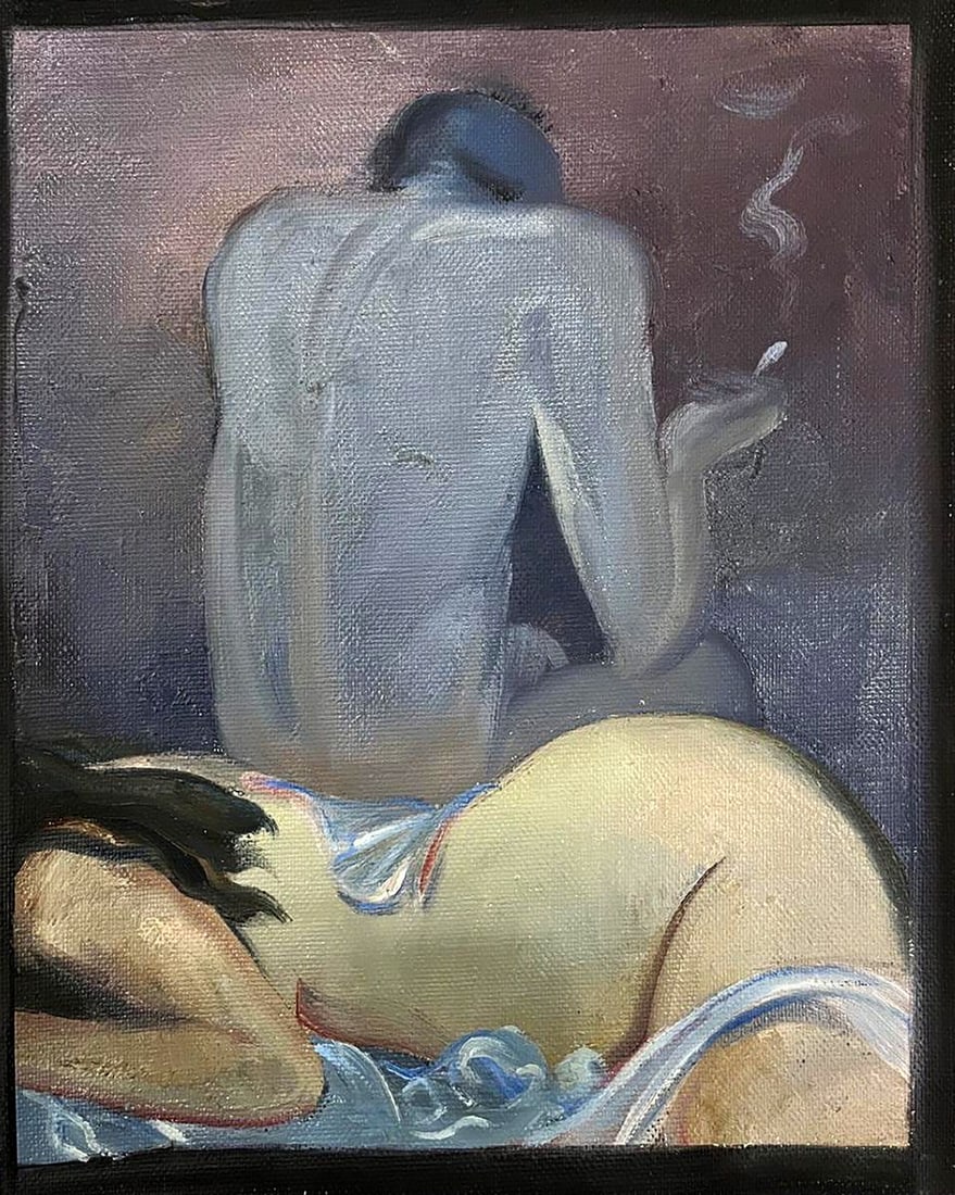Oil painting After Valery Mukhin: Title: Oil painting After Valery Mukhin Description: NoGaller 369 *** ABOUT THIS PAINTING *** * TITLE: "After" * ARTISTS: Valery Mukhin * SIZE: 50x40 cm/'19.68x15.74 inches' * MEDIUM: oil, canvas *