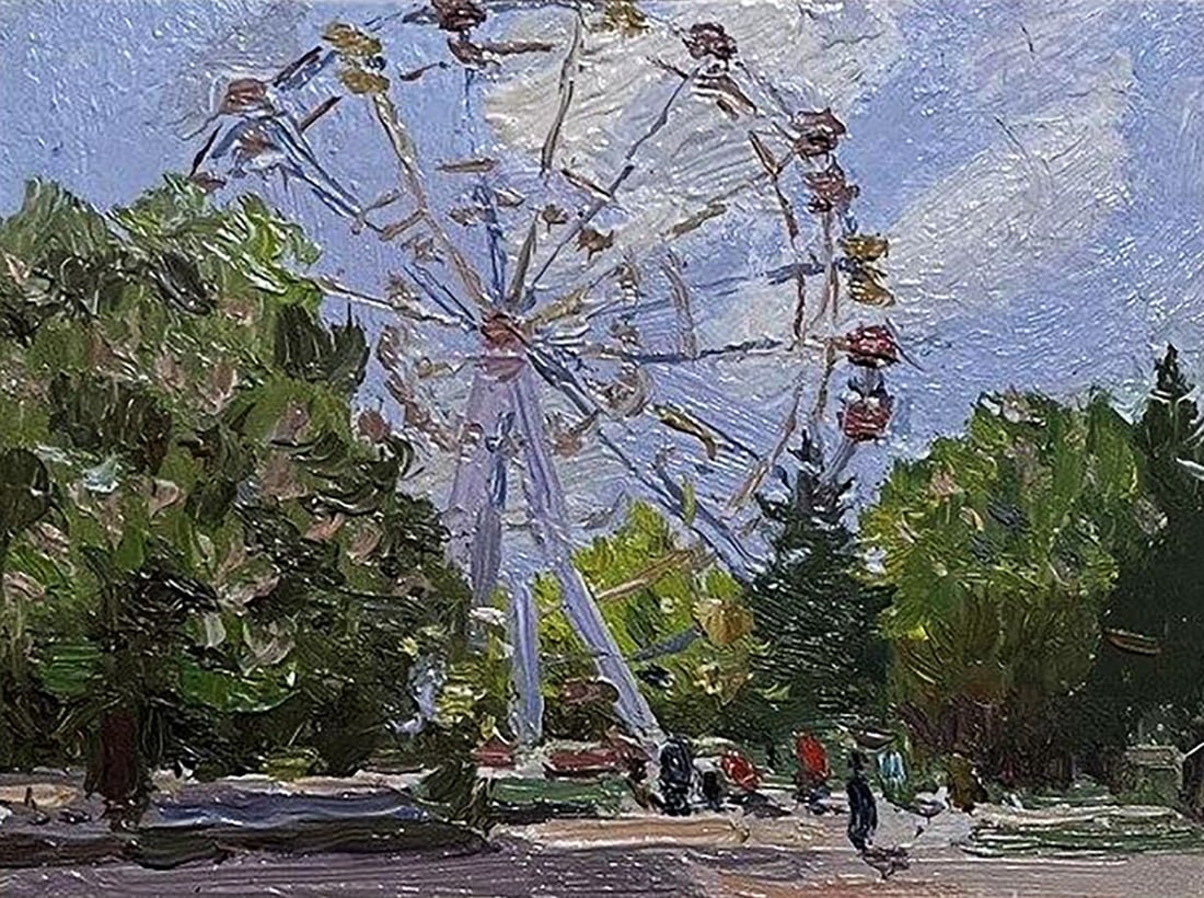 Oil painting Ferris wheel Yury Konovalov (1 of 4)