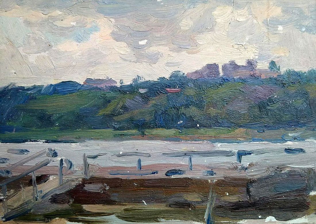 Oil painting City pier Yury Konovalov (1 of 8)