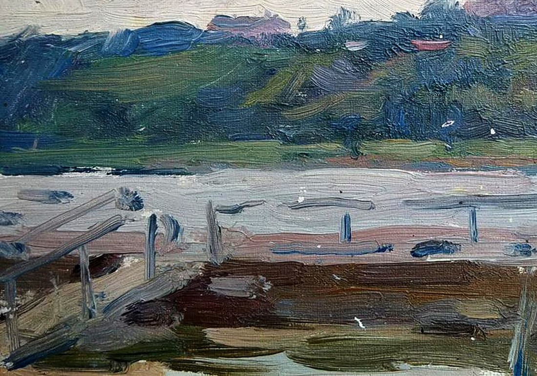 Oil painting City pier Yury Konovalov - 7