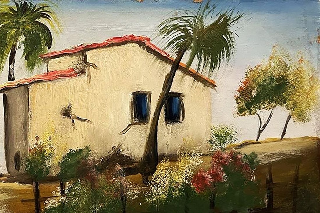 Oil painting Houses by the sea Unknown artist - 5