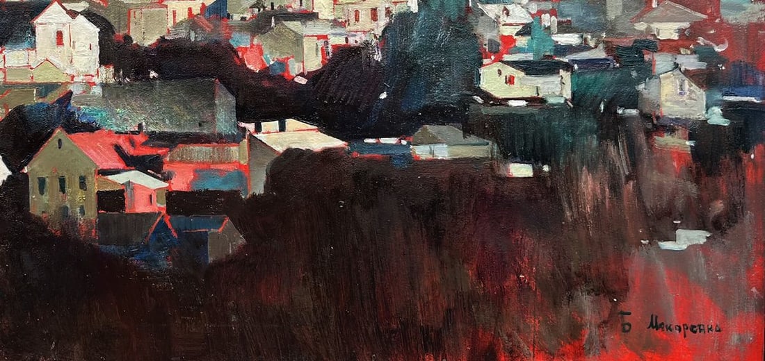 Oil painting Panorama of Chernivtsi Bohdan Makarenko - 8