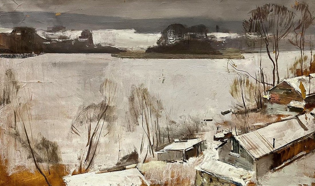 Oil painting A frosty day Bohdan Makarenko: Title: Oil painting A frosty day Bohdan Makarenko Description: NoGaller 2 *** ABOUT THIS PAINTING *** * TITLE: "A frosty day" * ARTISTS: Bohdan Makarenko * SIZE: 60x100 cm/'23.62x39.37 inches' * MEDIU