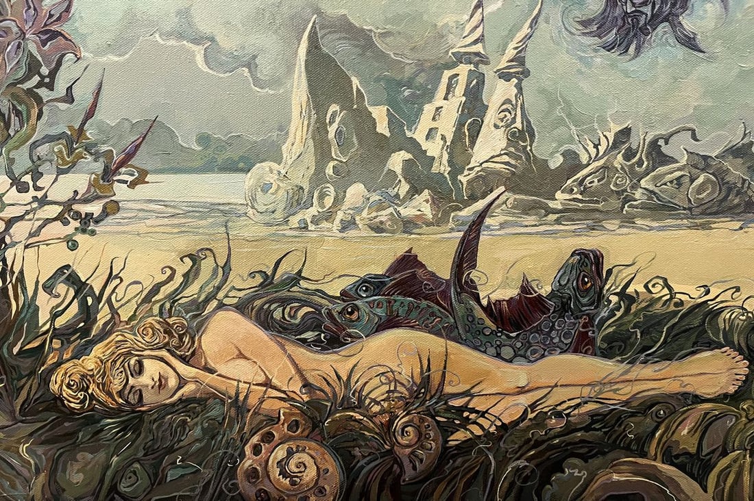 Oil painting Dreamy on the beach Yuriy Laptev - 12