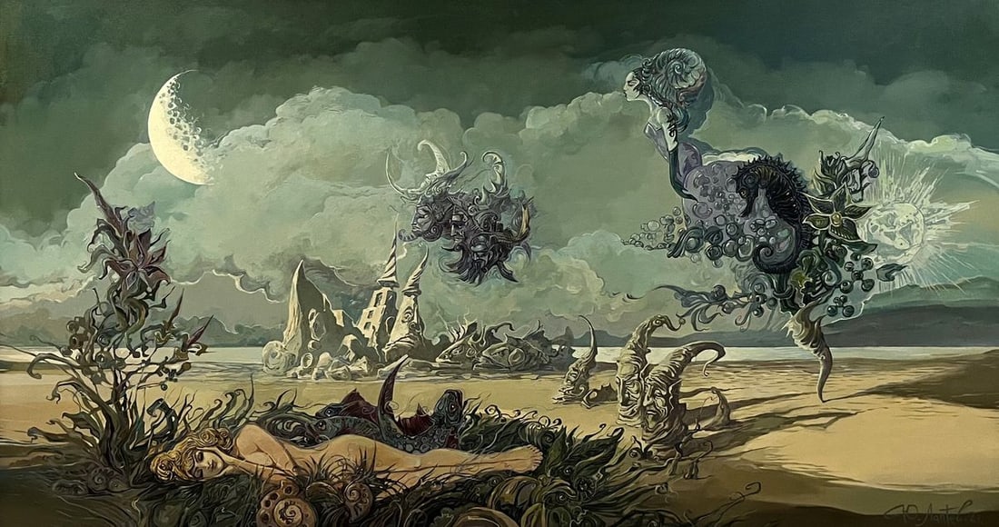 Oil painting Dreamy on the beach Yuriy Laptev: Title: Oil painting Dreamy on the beach Yuriy Laptev Description: NoGaller 5 *** ABOUT THIS PAINTING *** * TITLE: "Dreamy on the beach" * ARTISTS: Yuriy Laptev * SIZE: 65x120 cm/'25.59x47.24 inches'*