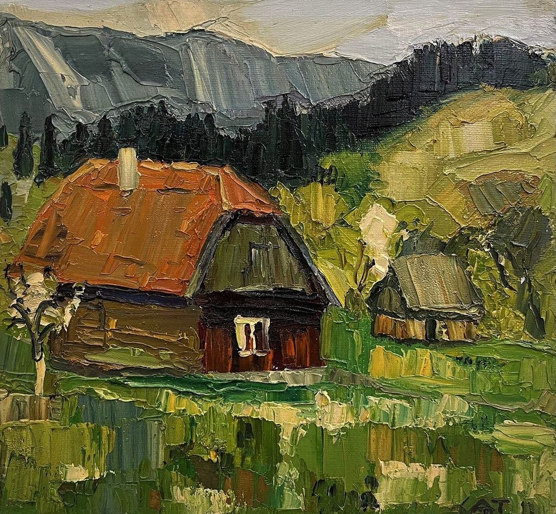 Oil painting Spring greens Anatoly Tertychny: Title: Oil painting Spring greens Anatoly Tertychny Description: NoGaller 25 *** ABOUT THIS PAINTING *** * TITLE: "Spring greens" * ARTISTS: Anatoly Tertychny * SIZE: 42x45 cm/'16.53x17.71 inches' * M