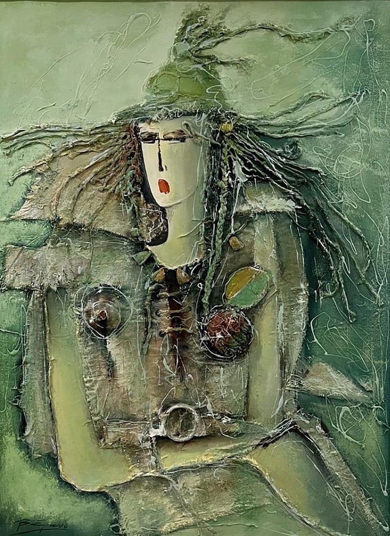 Oil painting Lady Victor Yershov: Title: Oil painting Lady Victor Yershov Description: NoGaller 57 *** ABOUT THIS PAINTING *** * TITLE: "Lady" * ARTISTS: Victor Yershov * SIZE: 80x60 cm/'31.49x23.62 inches' * MEDIUM: oil, canvas, mixe