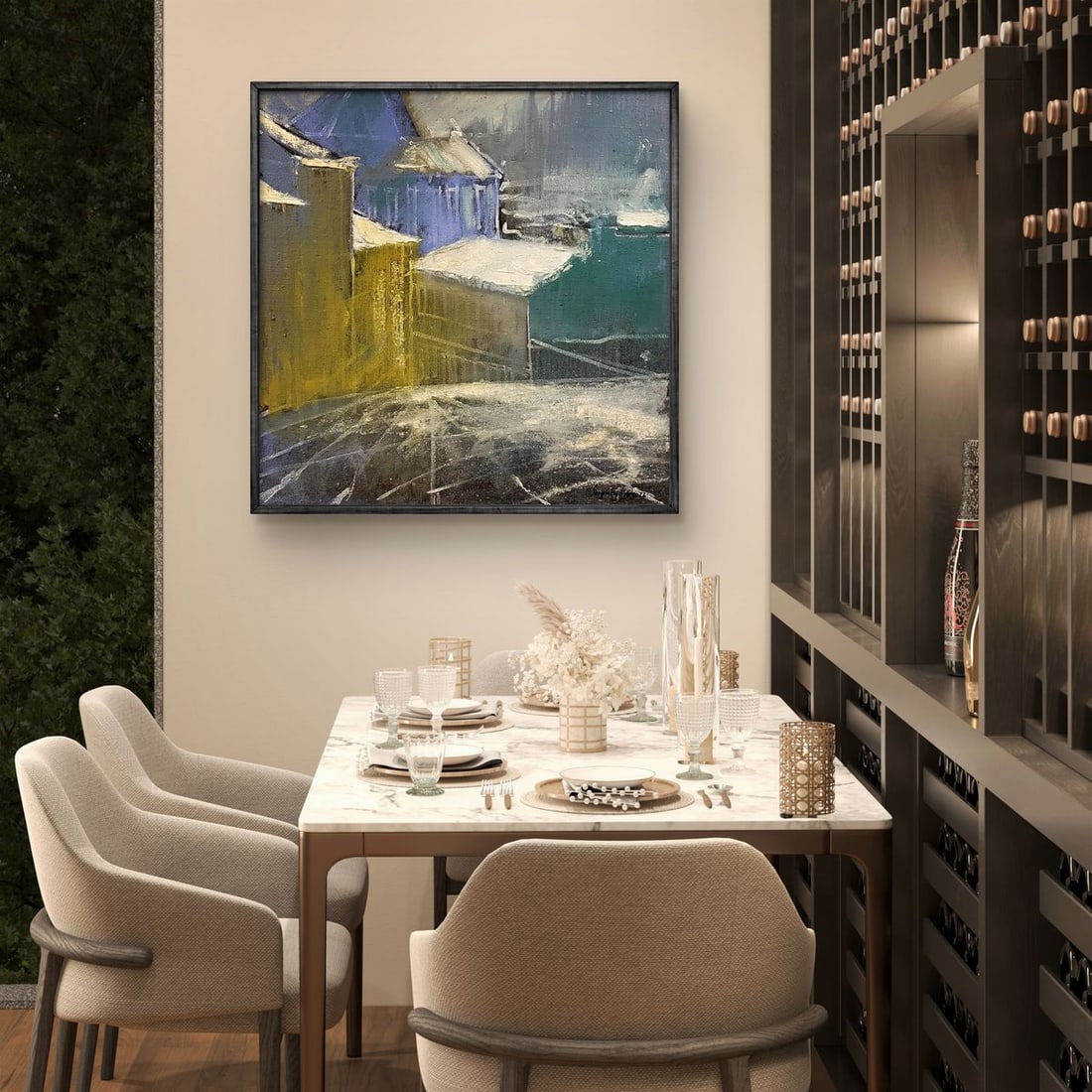 Oil painting Snow covered roofs Serhiy Kovalev - 3