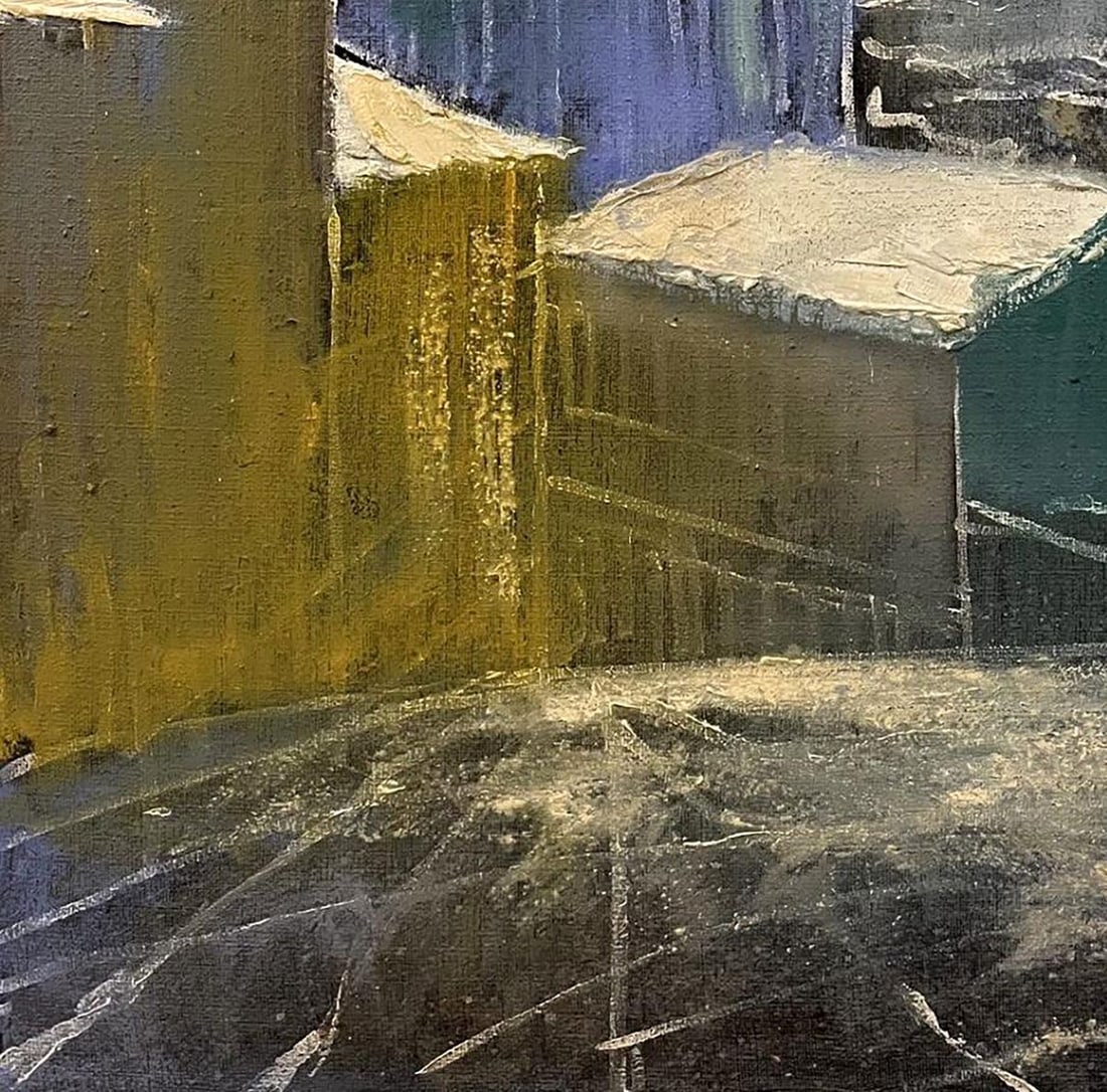 Oil painting Snow covered roofs Serhiy Kovalev - 6