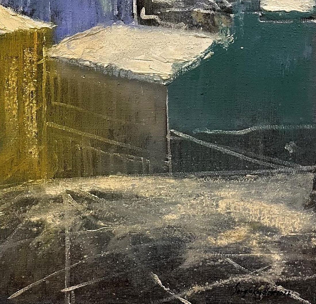 Oil painting Snow covered roofs Serhiy Kovalev - 7