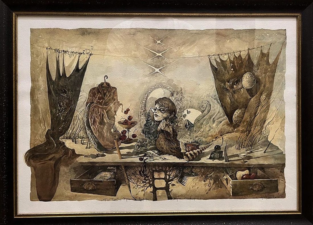 Watercolor painting Tik Tok with Durer's Rabbit Yuriy Laptev - 2