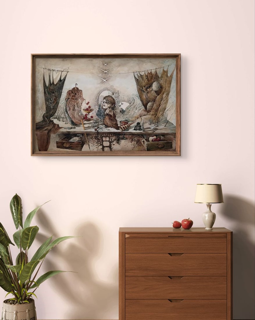 Watercolor painting Tik Tok with Durer's Rabbit Yuriy Laptev - 3