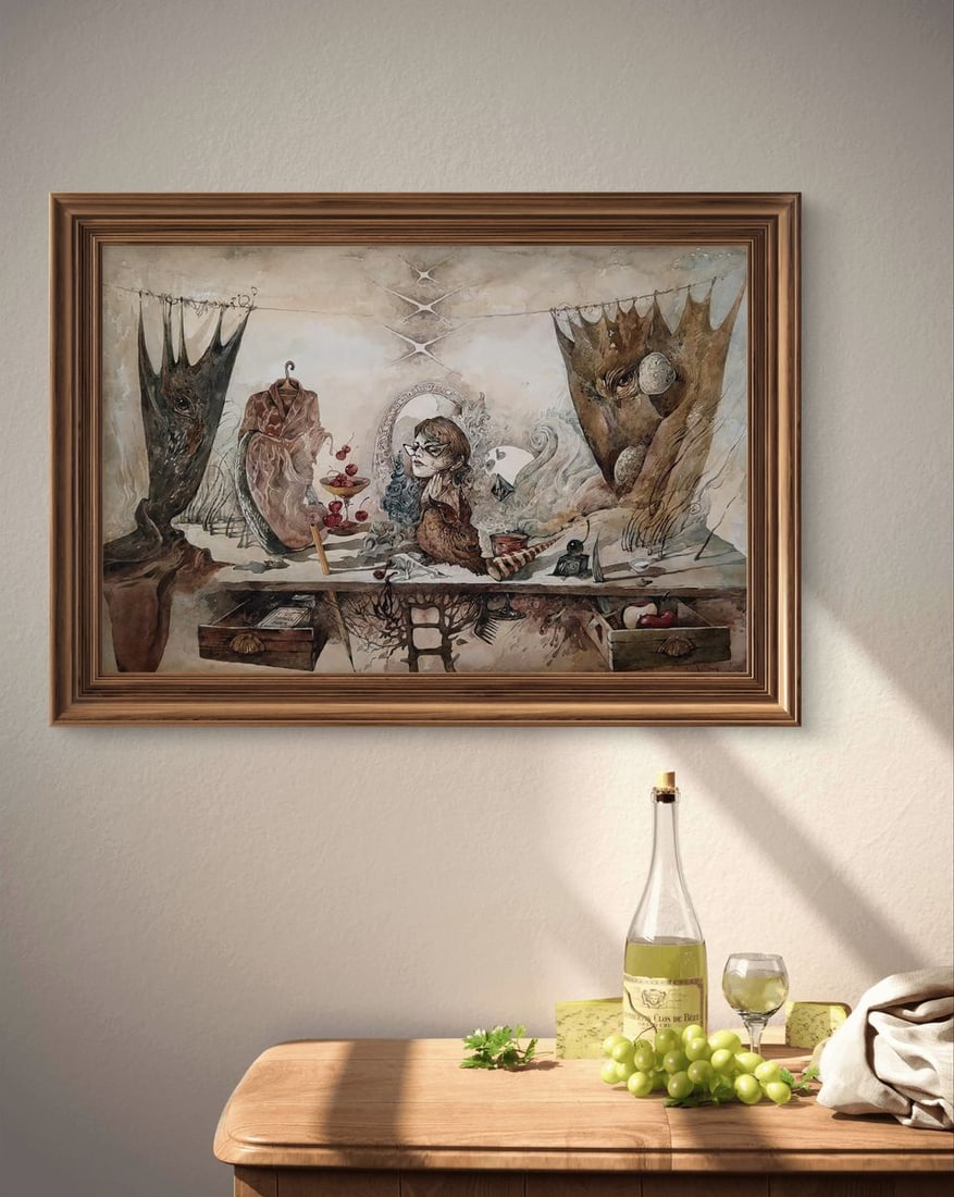 Watercolor painting Tik Tok with Durer's Rabbit Yuriy Laptev - 4