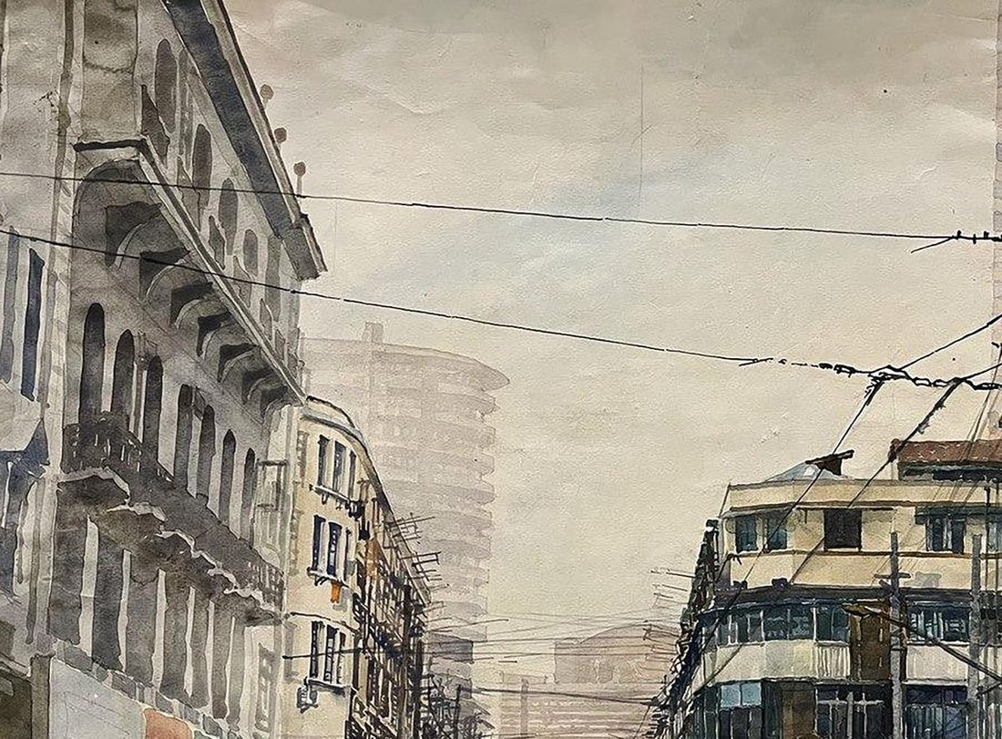 Watercolor painting Shanghai Serhiy Kovalev - 4