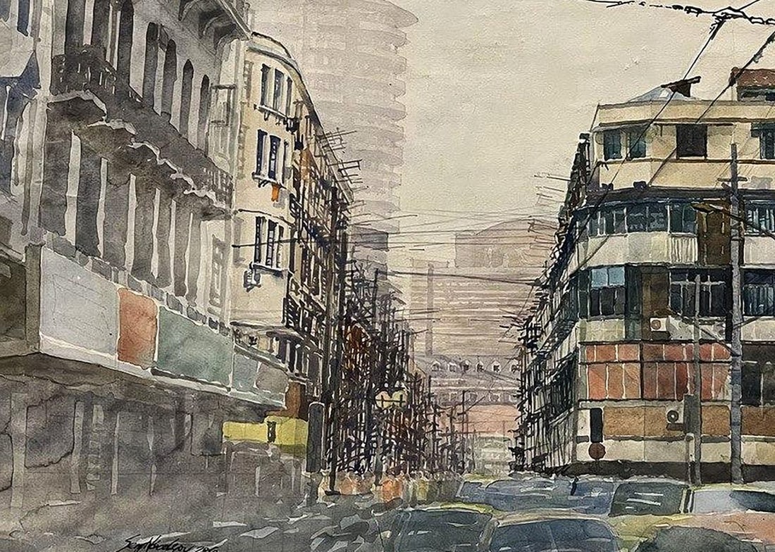 Watercolor painting Shanghai Serhiy Kovalev - 6