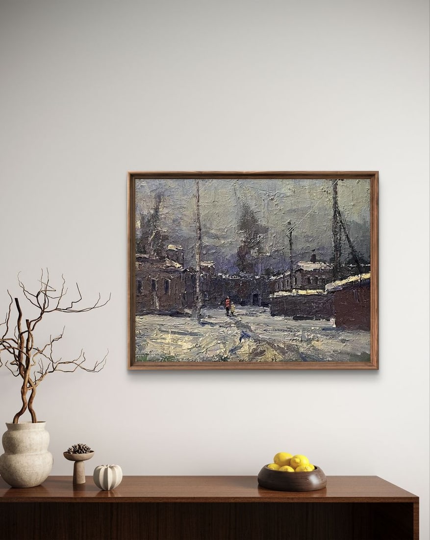 Oil painting Walking around the winter city Volodymyr Pashchenko - 4